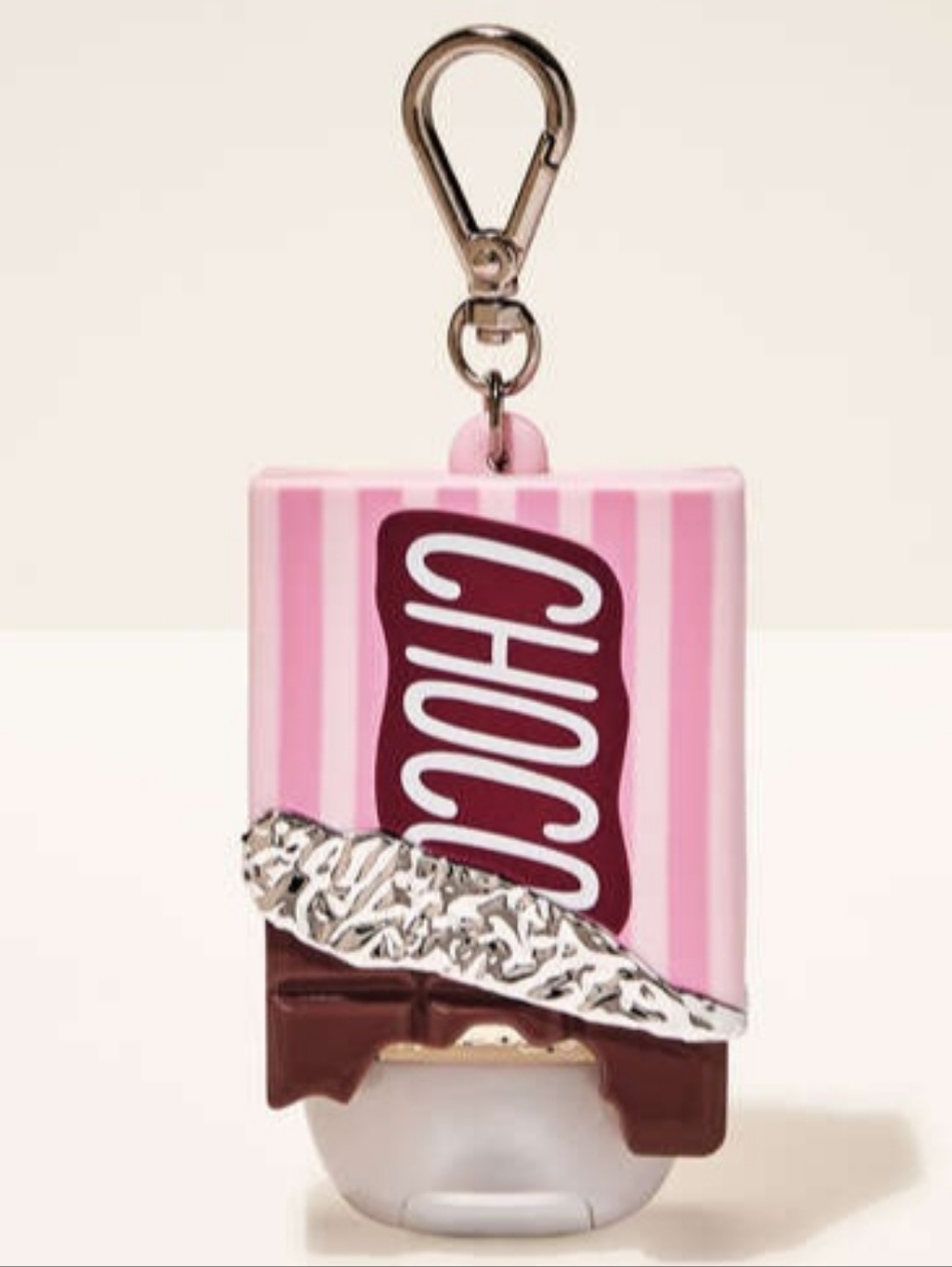 Bath & Body Works Pink Chocolate Bar Hand Sanitizer Keychain
